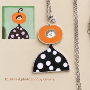 matching pumpkin pendant necklace